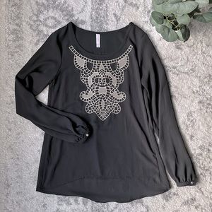 Xhilaration Embroidered Blouse XS